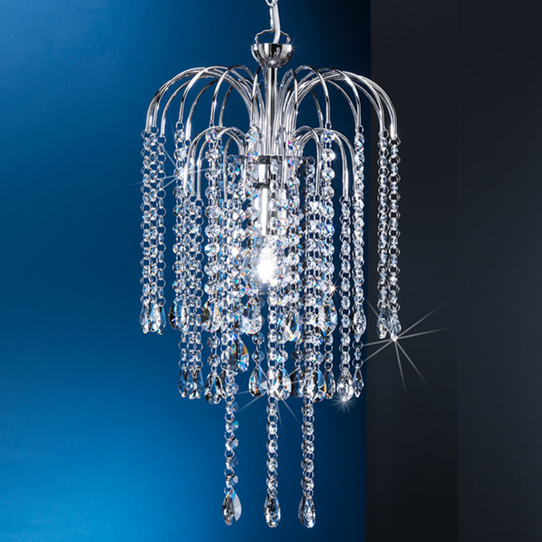 Rinker 1 - Light Crystal Tiered Pendant with Crystal Accent