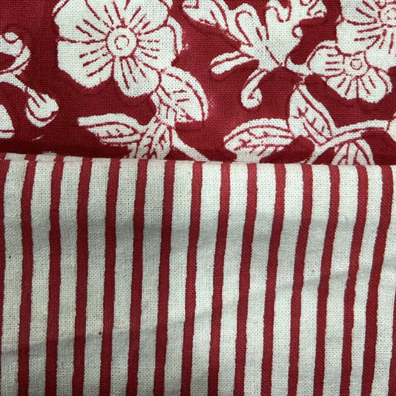 Napkins 100% Cotton Square Napkins, White/Red