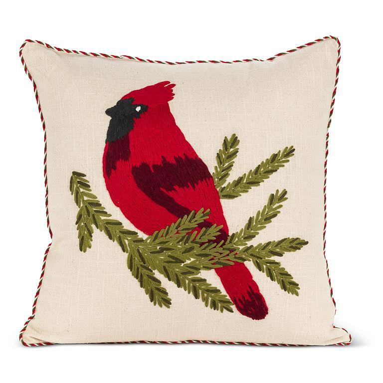 Coussin décoratif Abbott, Carré 18 po, Ivoire / multicolore hiver