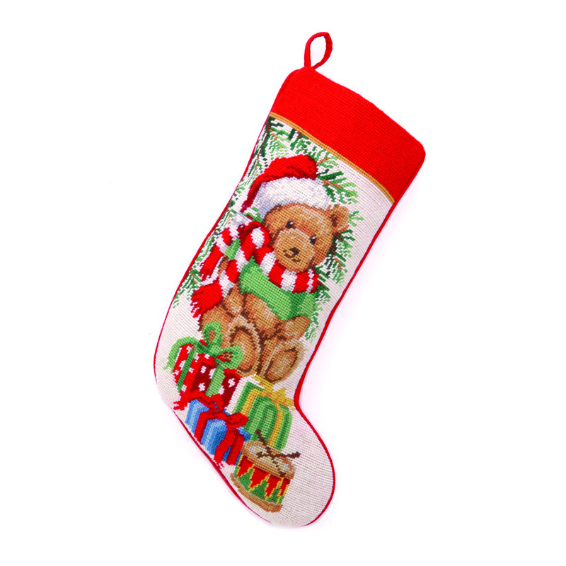 Teddy Bear Needlepoint Stocking