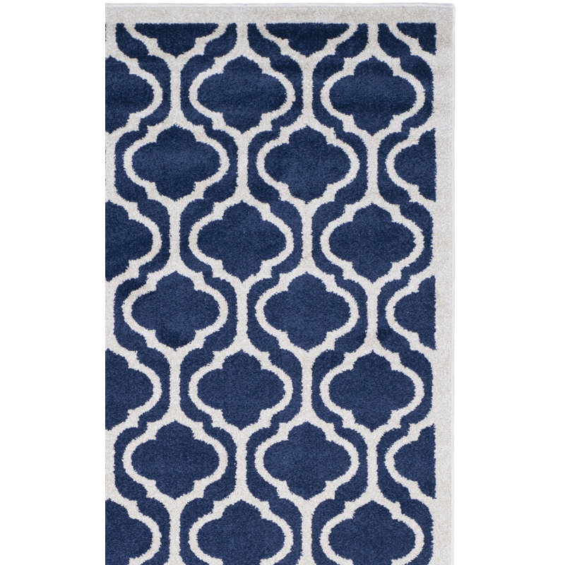 Tapis bleu marine / beige Ammundsen, Carré 7 pi