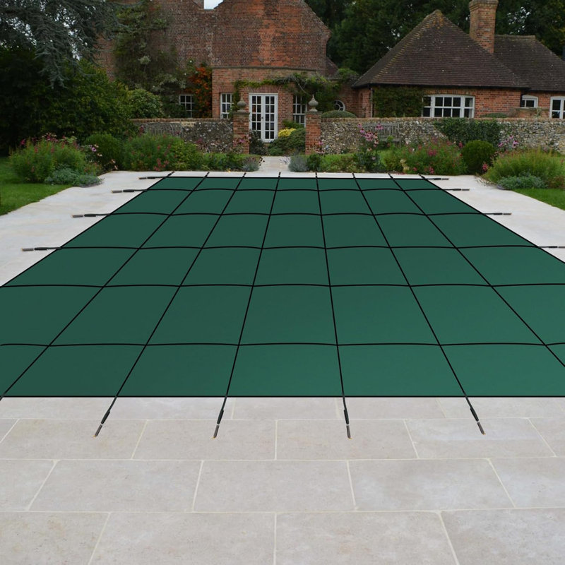 La couverture de sécurité pour piscine s'adapte aux filets de sécurité rectangulaires de 20 x 40 pi et aux outils d'installation, couverture de piscine ultra-dense avec ancrages