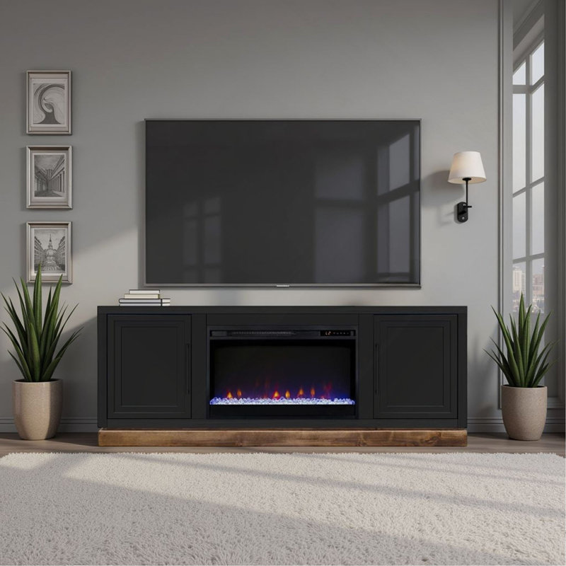 Meuble télé 66 po - foyer électrique 26 po, Black