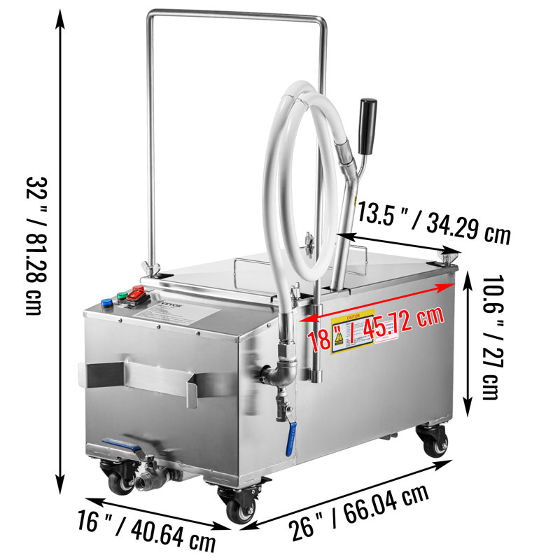 VEVOR Deep Fryer Accessory, 32" H x 16" W x 26" D, 40 L