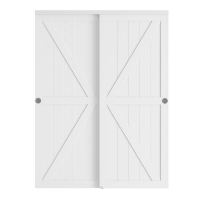 MDF Paneled Wood Sliding Closet Door With Hardware Kit