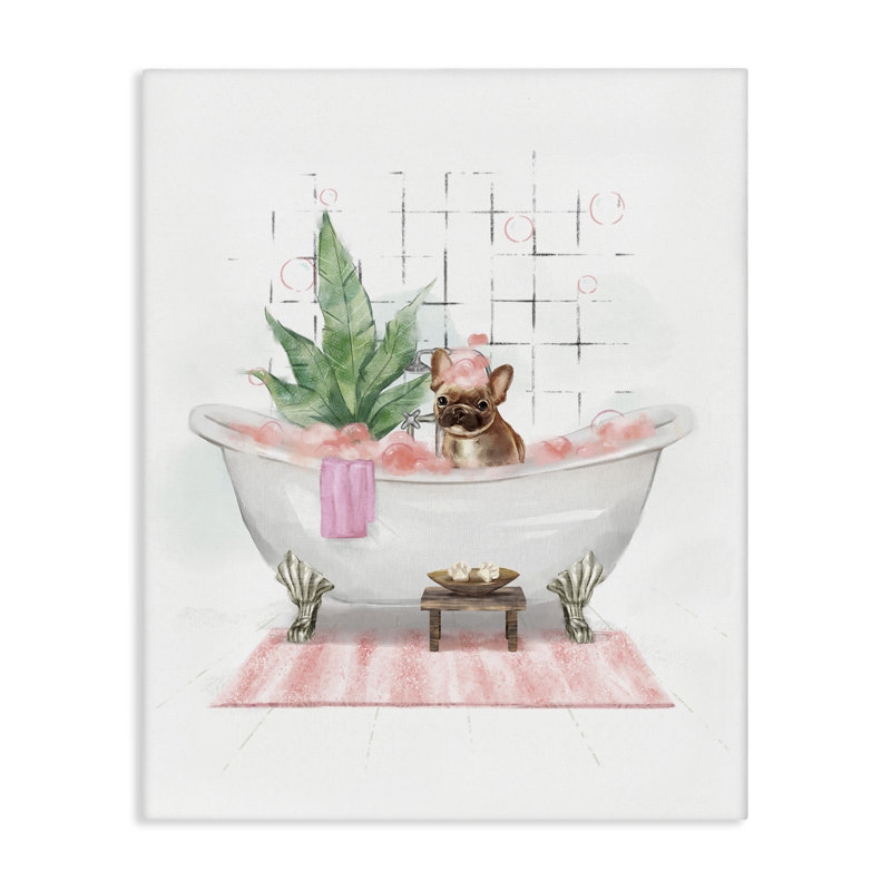 Art mural sur toile Glam Pug in Tub par Ziwei Li bp-866_CN, H 40 po x l 30 po