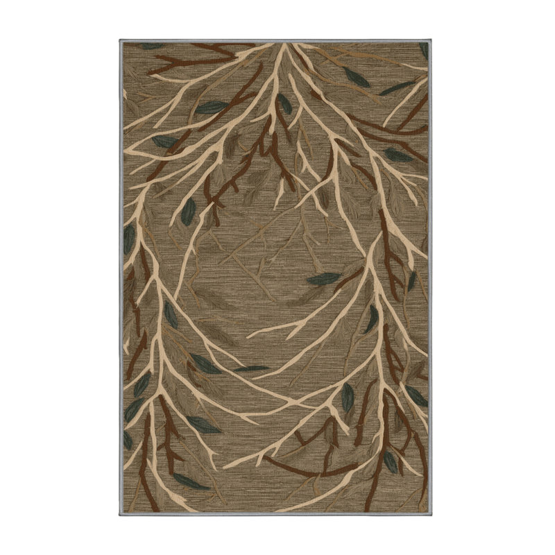 Machine Washable Nature Brown Area Rug, Rectangle 2' x 3'