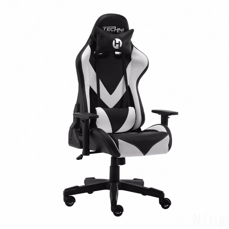 Fauteuil de jeu blanc PC Office, Blanc, Blanc