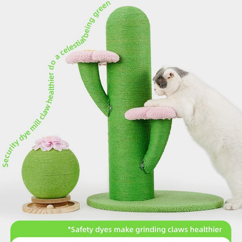 Arbre à chat avec cordes en sisal pour chat d'intérieur Fairela - Cactus