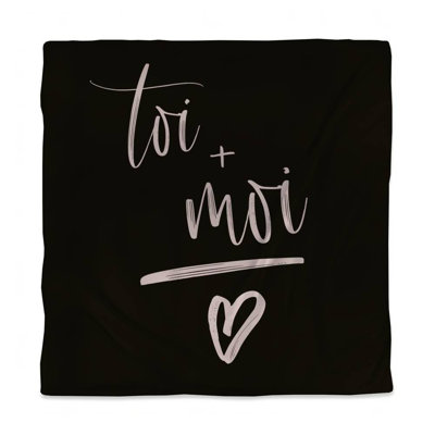 Black Bedroom Duvet Cover - You + Me Quote | Motivational Decor