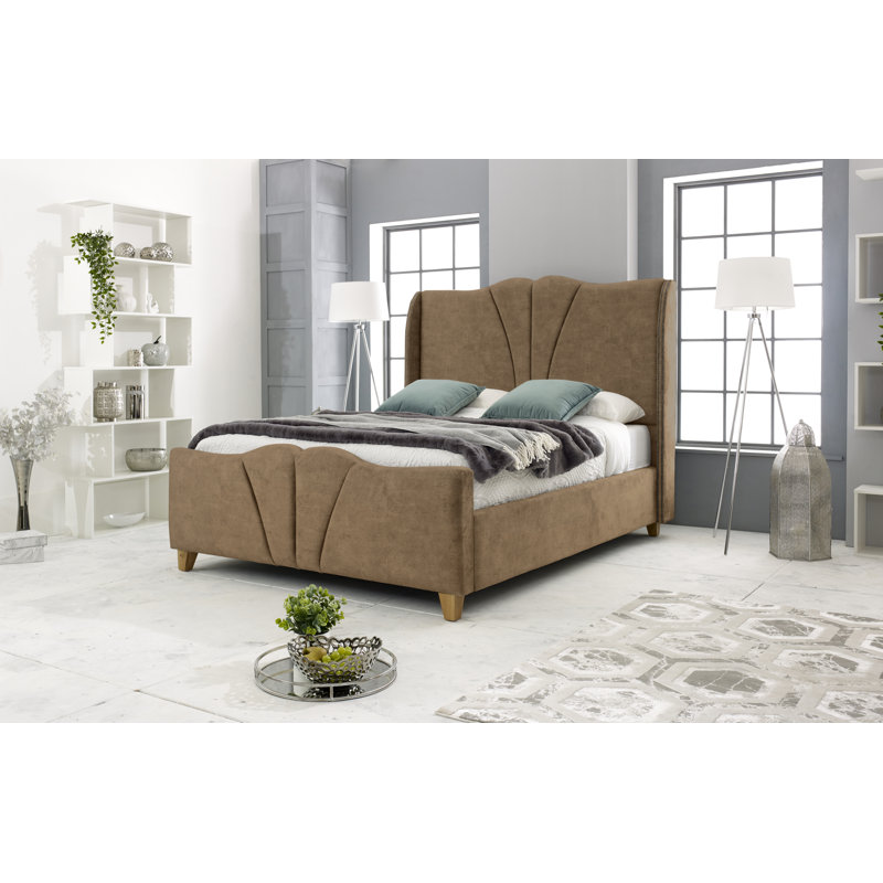 Clellon Upholstered Bed, Stone, Small Double (4')