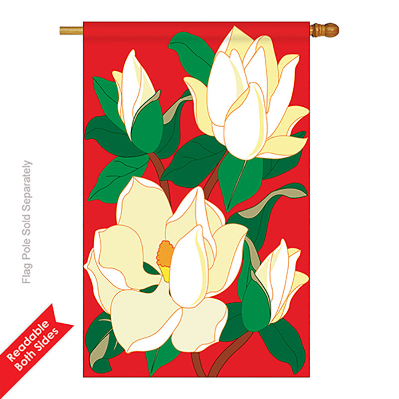 Drapeau de maison 40 po x 28 po Magnolia Spring