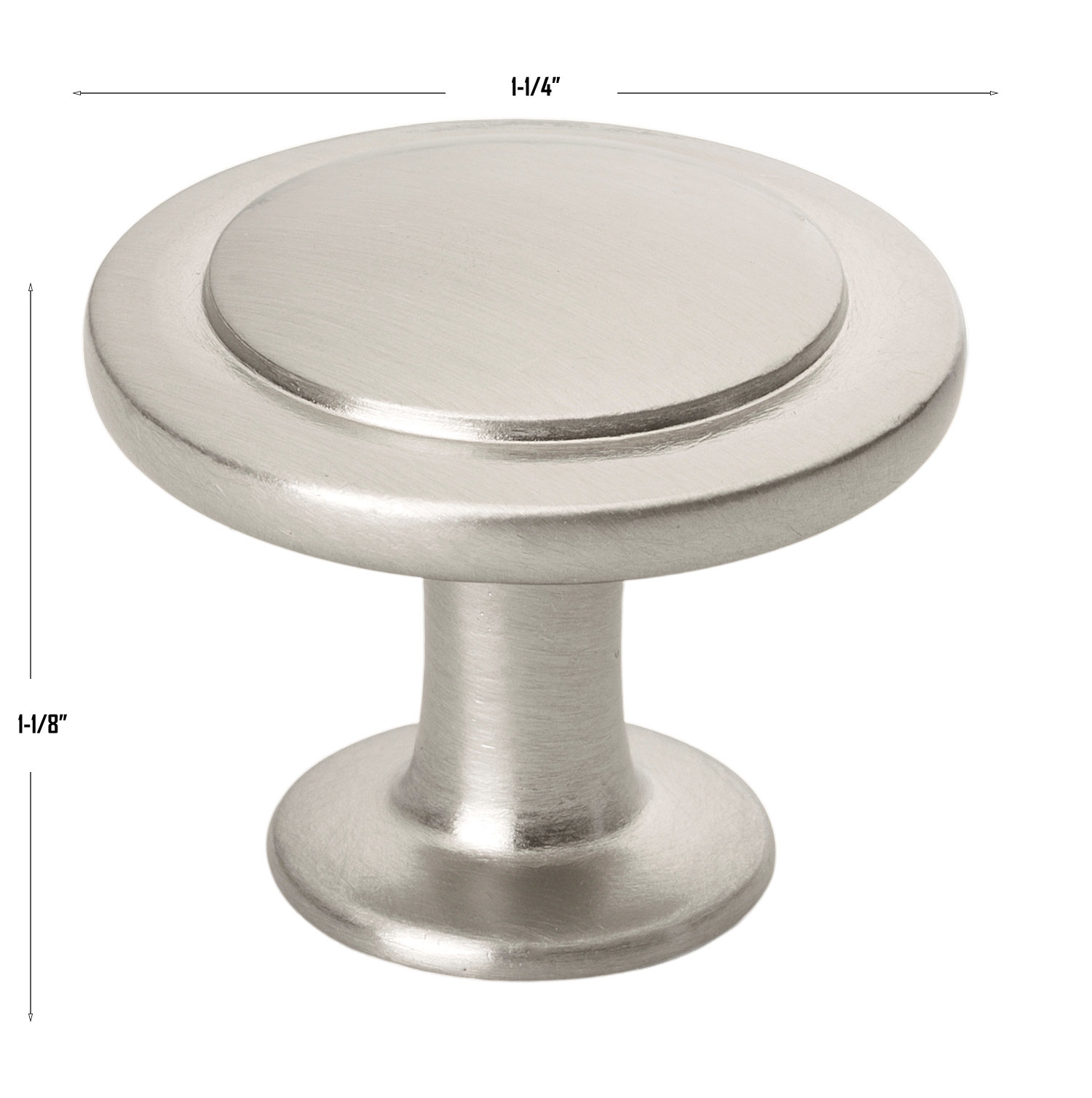 Round Mushroom Cabinet Knob, Satin Nickel