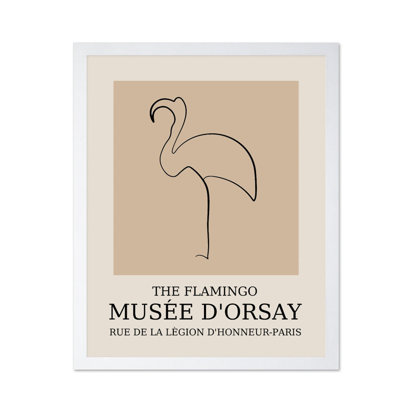 Picasso - Flamant rose, Affiche, Encadrement blanc, H 16 po x l 20 po