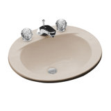Commercial Vitreous China Circular Drop-in Bathroom Sink with Overflow