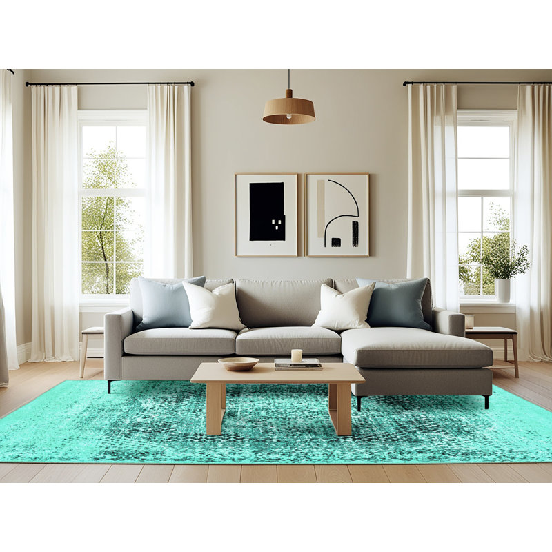 Tapis oriental en laine et polyester tissé à la machine Darlis, Rectangle 6 pi x 9 pi