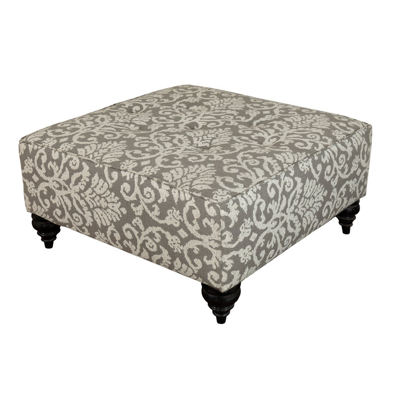 Repose-pieds Alcott Hill® Zaid, Gris / cachemire blanc