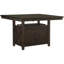 Table rectangulaire avec support à vin, rallonge papillon et armoire de rangement, finition cerisier foncé, comptoir, espace de rangement pour salle à manger rustique, 8 bouteilles