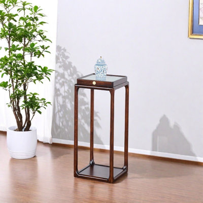 Chinese rock plate flower frame solid wood househo by Zhang