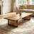 Brown Solid Wood Rectangular Coffee Table