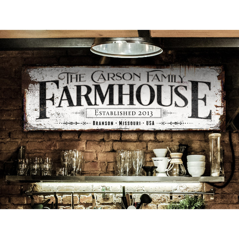 Nom de famille de maison de ferme personnalisé sur métal, H 12 po x l 36 po x P 0,04 po, Oui