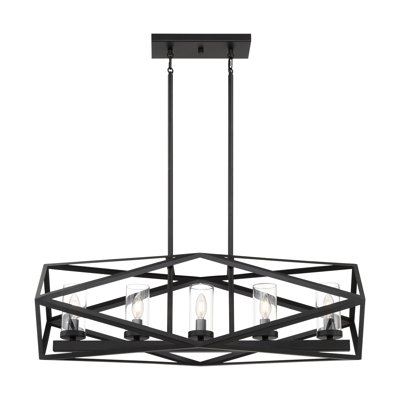 Luminaire suspendu géométrique à 5 lumières pour îlot de cuisine Shelburn