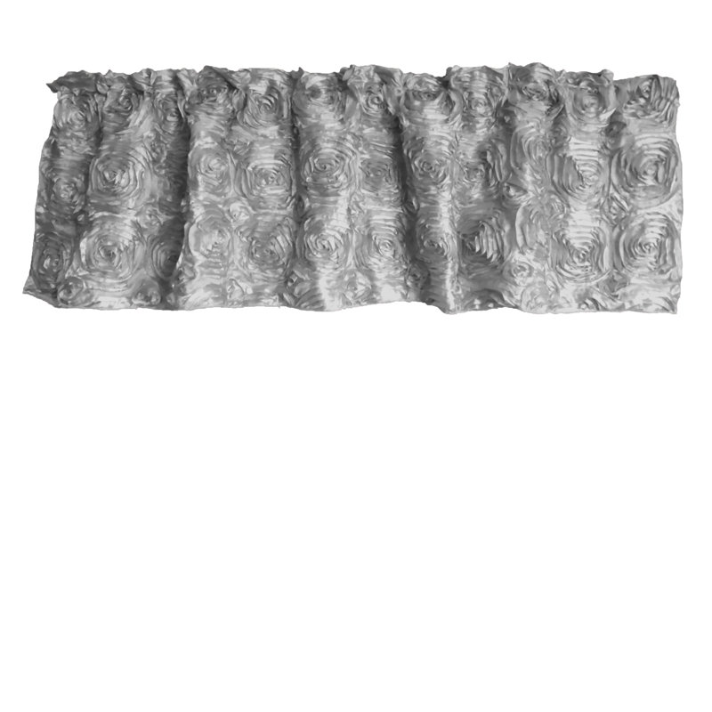 Floral Tailored Window Valance, 54" W x 32" L, Silver