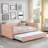Full Size Daybed With Twin Pop-Up Trundle, Tufted Sofa Bed, Boucle Fabric, Comfortable And Stylish Seating-839256299-839256296