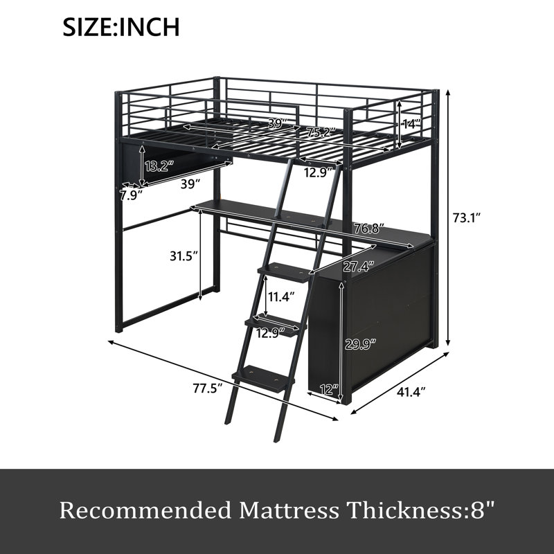 Lit mezzanine double en métal, Simple