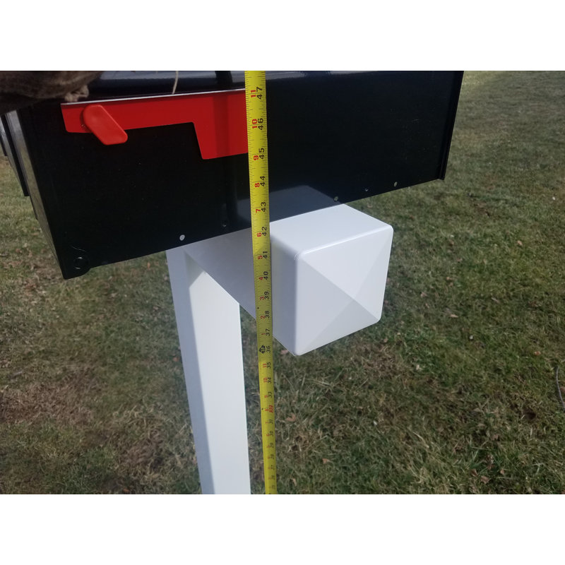 White Vinyl Sleeve Post Mount for 3 Mailboxes