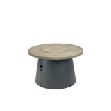 Cirvalo Round Gas Fire Pit Table With Fossil Top & Base
