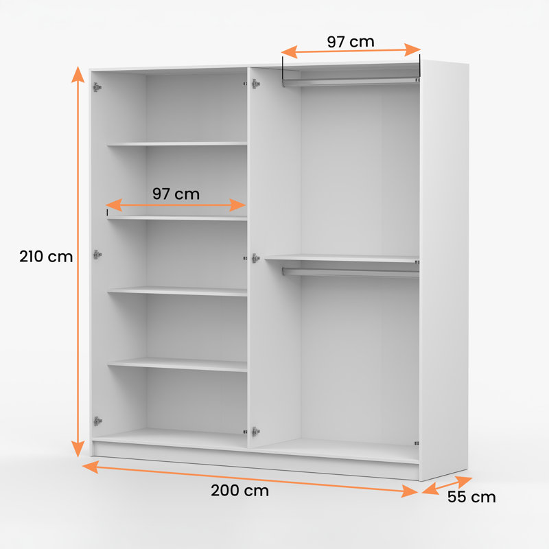 Chanthy 4 Door Laminate Wardrobe