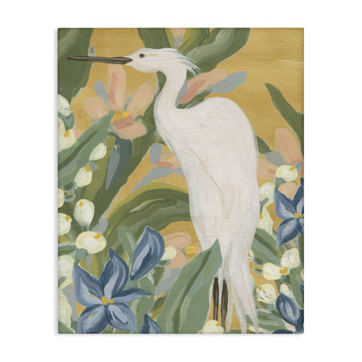 «Tropical Egret», peinture sur toile par June Erica Vess