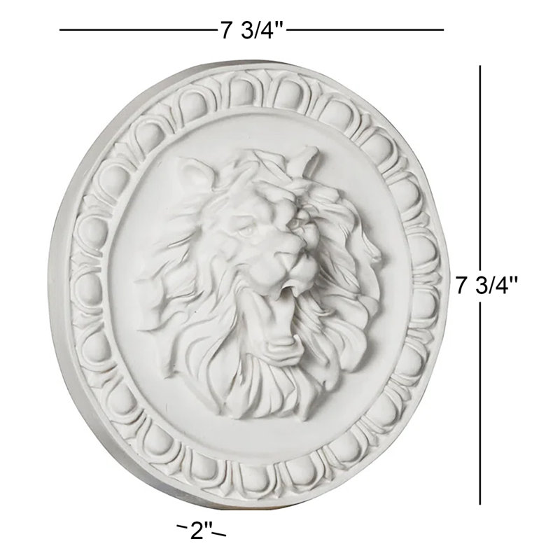 Lion 7.75'' H x 7.75'' W x 2'' D Urethane Rosette Applique