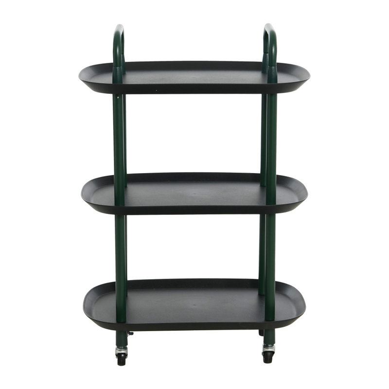 Chariot à 3 niveaux Main + Mesa, Noir, Vert foncé