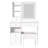 Vanity Desk with LED Lighted Mirror, Bedroom Dressing Table, Makeup Desk with Stool, 5 Drawers, Open Shelves, Hidden Storage Space