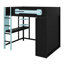 Structure de lit contemporaine avec bureau et garde-robe combinés, rehaussée par une atmosphère à DEL programmable-767788555