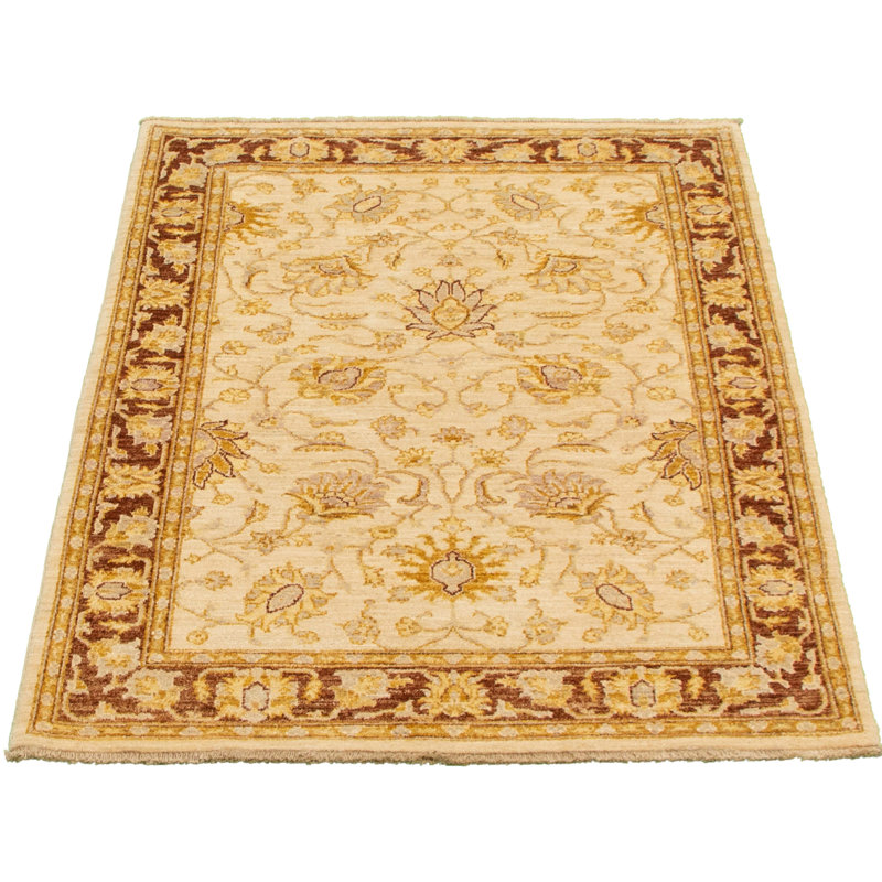 One-of-a-Kind 4' X 6' New Age Wool Area Rug in Ivory