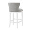 Tabouret de bar et de comptoir pivotant en bois massif Miranda avec tissu en lin-72729330-72709854