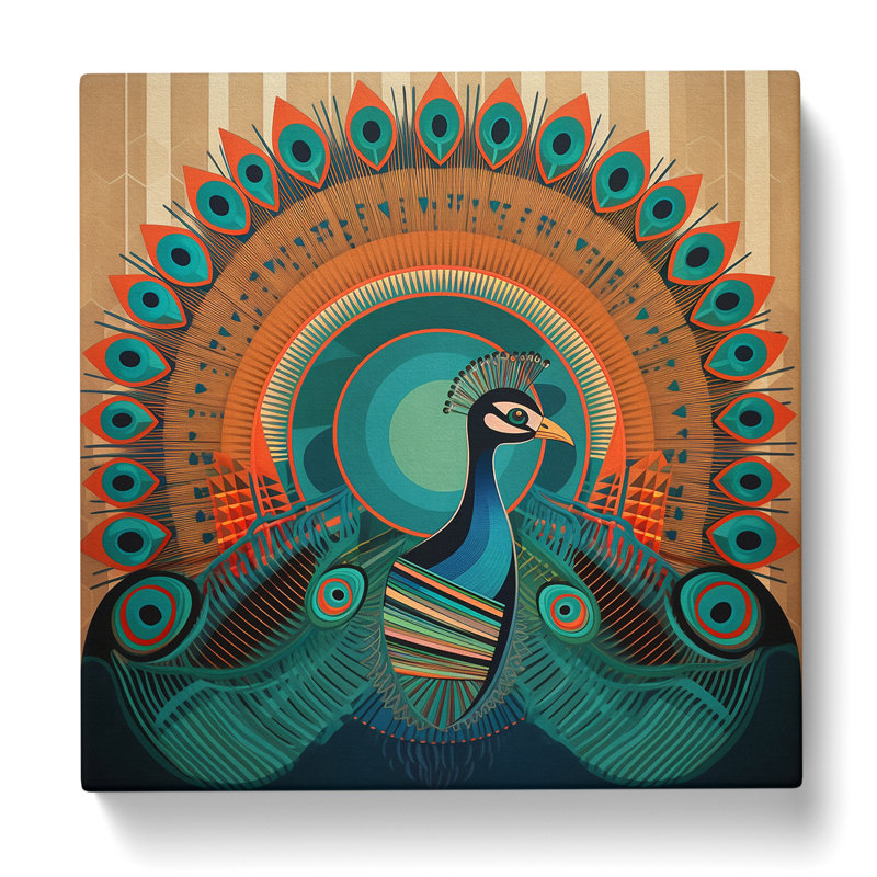 Peacock Constructivism No.3 - Wrapped Canvas, 35cm H x 35cm W x 3cm D