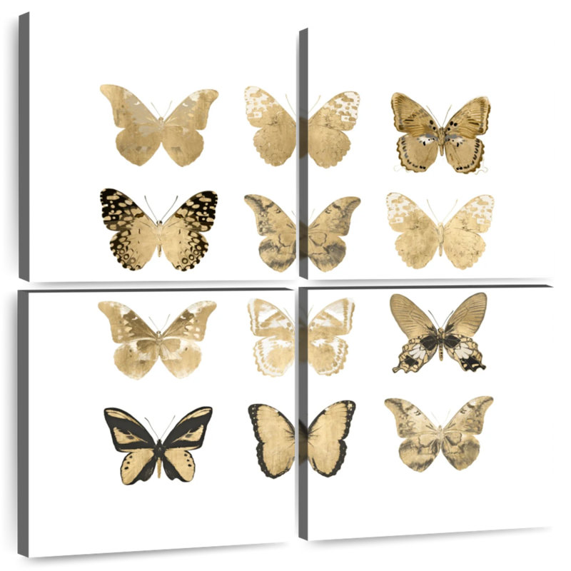 Étude de papillon Brampt en or II, H 18 po x l 18 po