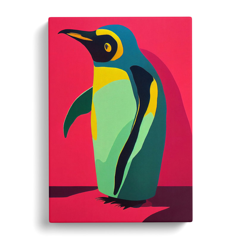 Penguin Abstract No.8 - Wall Art, 50cm H x 35cm W, Wrapped Canvas, No Matte
