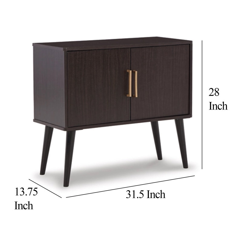 Mahit Accent Cabinet, Gold, Dark Brown