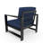 Dulcie Metal Outdoor Armchair with Sunbrella® Cushions-1798172503