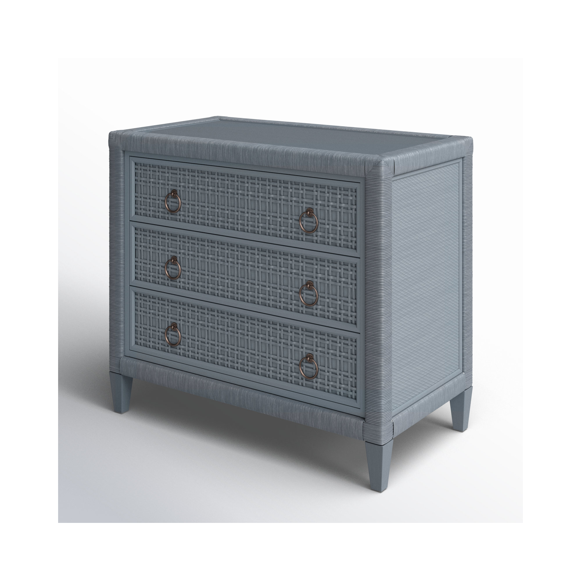 Monterey 3 Drawer 36" W Dresser, No, Satin Nickel, Sea Glass