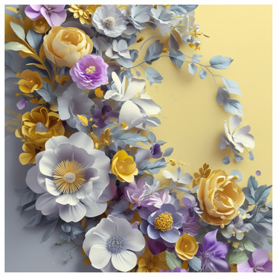 Tapisserie murale florale en papier - Décoration murale fleurs
