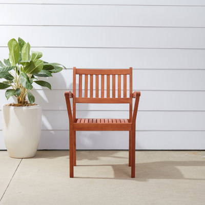 Arroyo Wood Premium All-Weather Wicker Outdoor Stacking Dining Armchair
