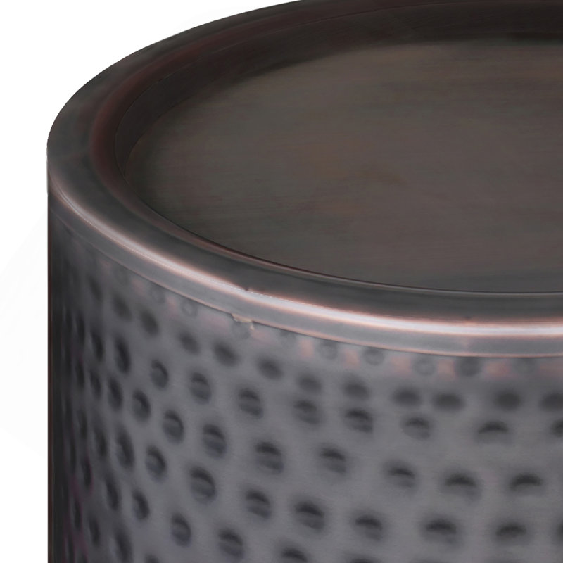 Corbin Metal Side Table In Hammered, Black