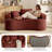 Boneless 65.4" Plush Curved Loveseat Sofa with Pillows-454918408