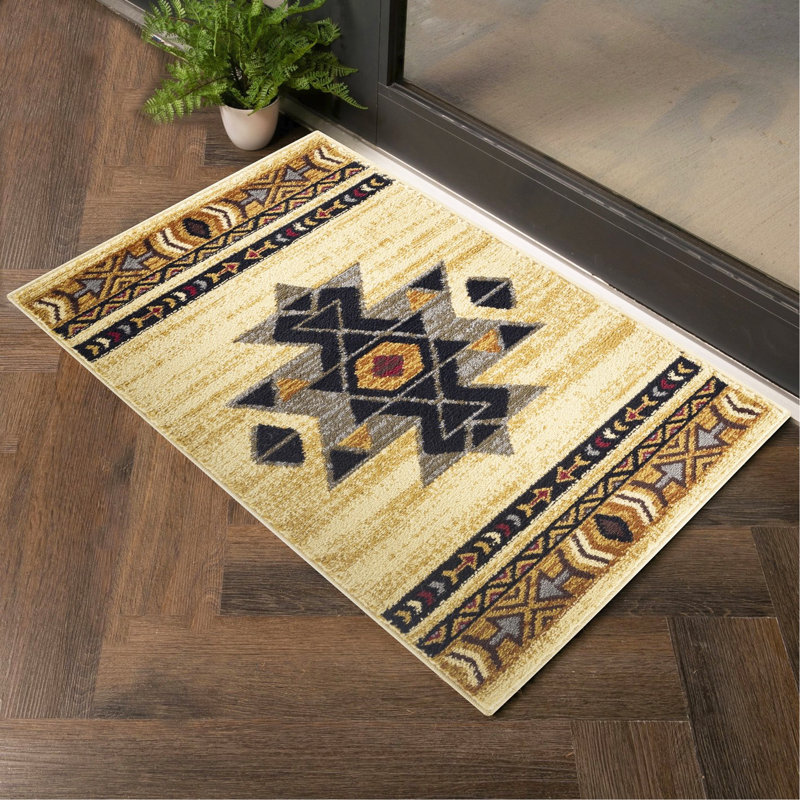 Cream 2 Ft. 7 In. X 7 Ft. 3 In. Southwest Area Rug
